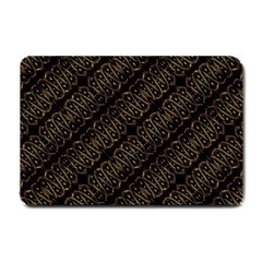 Interlace Stripes Golden Pattern Small Doormat  by dflcprintsclothing