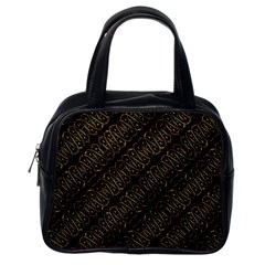 Interlace Stripes Golden Pattern Classic Handbag (one Side)