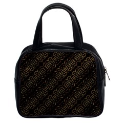 Interlace Stripes Golden Pattern Classic Handbag (two Sides)