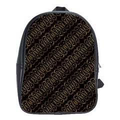 Interlace Stripes Golden Pattern School Bag (large) by dflcprintsclothing