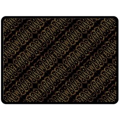 Interlace Stripes Golden Pattern Fleece Blanket (large) 