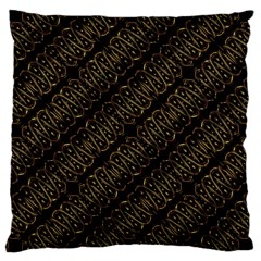 Interlace Stripes Golden Pattern Large Cushion Case (two Sides) by dflcprintsclothing