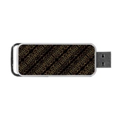 Interlace Stripes Golden Pattern Portable Usb Flash (two Sides) by dflcprintsclothing