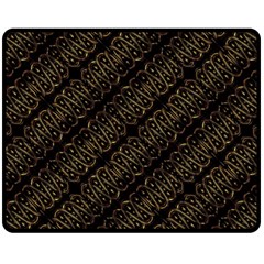 Interlace Stripes Golden Pattern Double Sided Fleece Blanket (medium)  by dflcprintsclothing