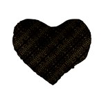 Interlace Stripes Golden Pattern Standard 16  Premium Flano Heart Shape Cushions Front