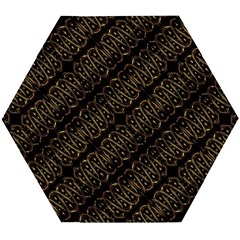 Interlace Stripes Golden Pattern Wooden Puzzle Hexagon