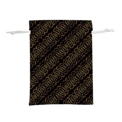 Interlace Stripes Golden Pattern Lightweight Drawstring Pouch (l)