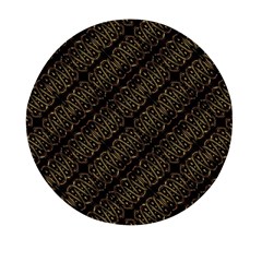 Interlace Stripes Golden Pattern Mini Round Pill Box (pack Of 3) by dflcprintsclothing