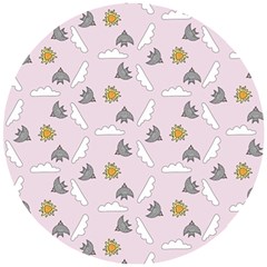 Birds In The Sky  Wooden Puzzle Round by SychEva