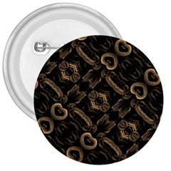 Modern Intricate Print Pattern 3  Buttons