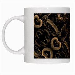 Modern Intricate Print Pattern White Mugs