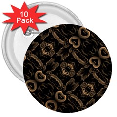 Modern Intricate Print Pattern 3  Buttons (10 Pack)  by dflcprintsclothing