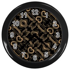 Modern Intricate Print Pattern Wall Clock (black) by dflcprintsclothing