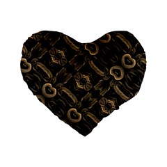 Modern Intricate Print Pattern Standard 16  Premium Flano Heart Shape Cushions by dflcprintsclothing