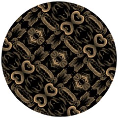 Modern Intricate Print Pattern Wooden Puzzle Round by dflcprintsclothing