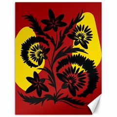 Folk Flowers Print Canvas 18  X 24  by Eskimos