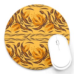 Folk Flowers Round Mousepads by Eskimos