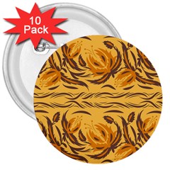 Folk Flowers 3  Buttons (10 Pack)  by Eskimos