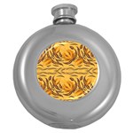 Folk flowers Round Hip Flask (5 oz) Front