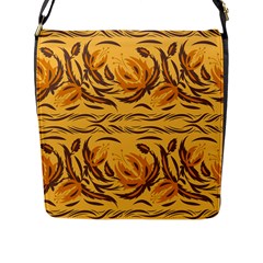 Folk Flowers Flap Closure Messenger Bag (l) by Eskimos