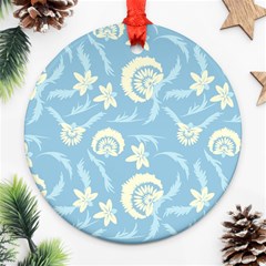 Blue Fantasy Round Ornament (two Sides) by Eskimos