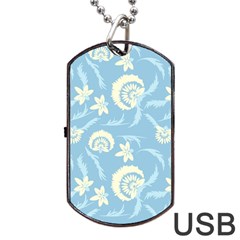 Blue Fantasy Dog Tag Usb Flash (two Sides) by Eskimos