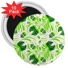 Green Leaves 3  Magnets (10 Pack)  by Eskimos