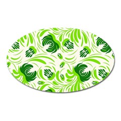 Green Leaves Oval Magnet by Eskimos