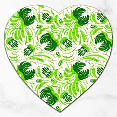 Green Leaves Jigsaw Puzzle (heart) by Eskimos