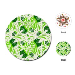 Green Leaves Playing Cards Single Design (round) by Eskimos