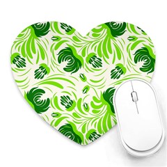 Green Leaves Heart Mousepads by Eskimos