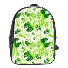 Green Leaves School Bag (large) by Eskimos