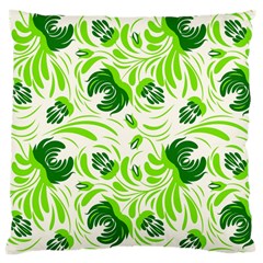 Green Leaves Large Cushion Case (one Side) by Eskimos