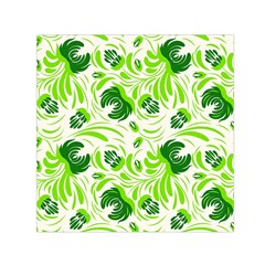 Green Leaves Small Satin Scarf (square) by Eskimos