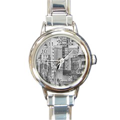 Aerial View Montevideo Uruguay Round Italian Charm Watch by dflcprintsclothing