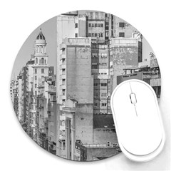 Aerial View Montevideo Uruguay Round Mousepads by dflcprintsclothing