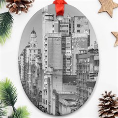 Aerial View Montevideo Uruguay Ornament (oval) by dflcprintsclothing