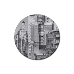 Aerial View Montevideo Uruguay Rubber Coaster (round)  by dflcprintsclothing