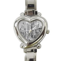 Aerial View Montevideo Uruguay Heart Italian Charm Watch by dflcprintsclothing