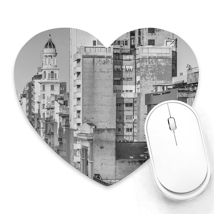 Aerial View Montevideo Uruguay Heart Mousepads