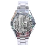 Aerial View Montevideo Uruguay Stainless Steel Analogue Watch Front