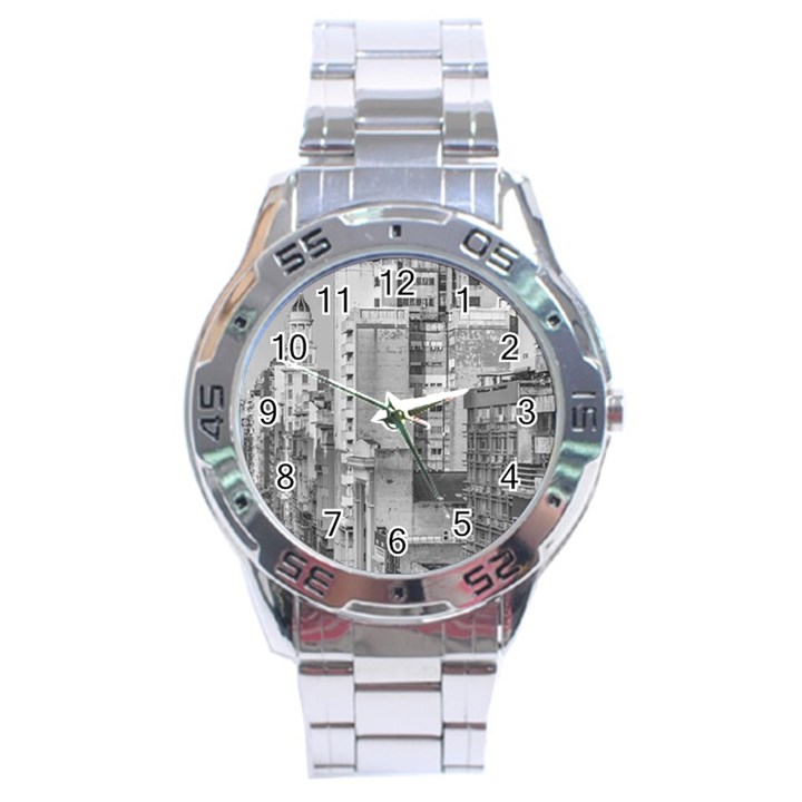 Aerial View Montevideo Uruguay Stainless Steel Analogue Watch