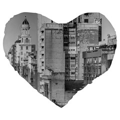 Aerial View Montevideo Uruguay Large 19  Premium Heart Shape Cushions by dflcprintsclothing