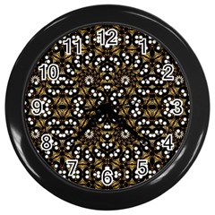 Modern Geometric Ornate Pattern Wall Clock (black) by dflcprintsclothing