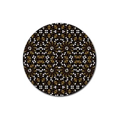 Modern Geometric Ornate Pattern Rubber Coaster (round)  by dflcprintsclothing