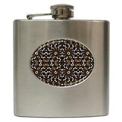 Modern Geometric Ornate Pattern Hip Flask (6 Oz) by dflcprintsclothing