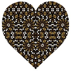 Modern Geometric Ornate Pattern Wooden Puzzle Heart by dflcprintsclothing