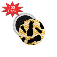 Ananas Chevrons Noir/jaune 1 75  Magnets (100 Pack)  by kcreatif