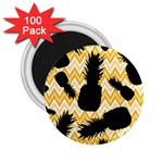 Ananas Chevrons Noir/Jaune 2.25  Magnets (100 pack)  Front