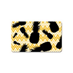 Ananas Chevrons Noir/jaune Magnet (name Card) by kcreatif